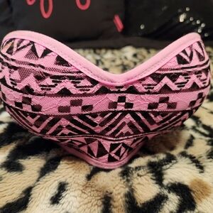 Pink and Black Lace Tribal Print Bandeu
